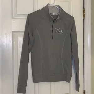 PINK Yoga stretch cotton zip long sleeve